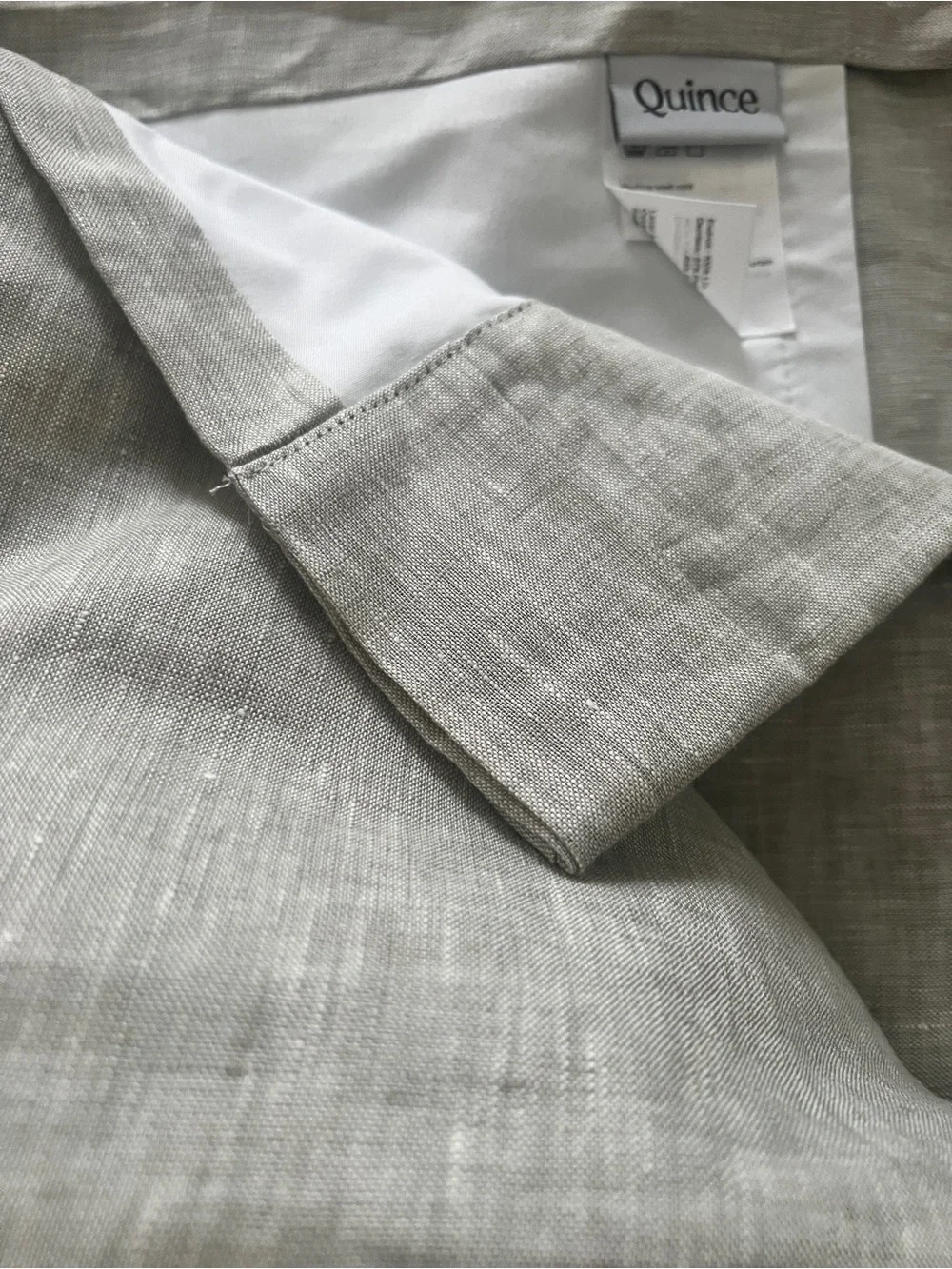 Quince European Linen True Blackout Curtain Panel in Sage